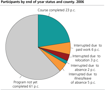 Participants by end of year status and county. 2006