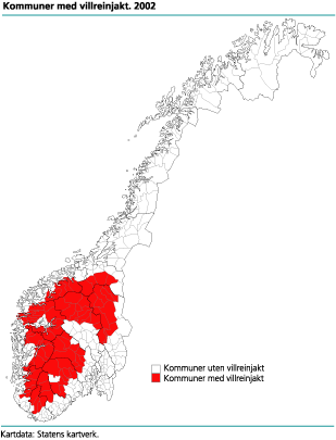 Kommuner med villreinjakt. 2002