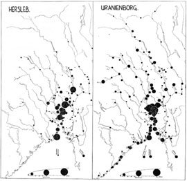 Figur: Kartogram over hvor skolebarna fra Hersleb og Uranienborg ferierte