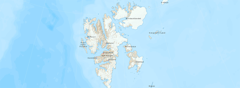 Bildeutsnitt av kart over Svalbard